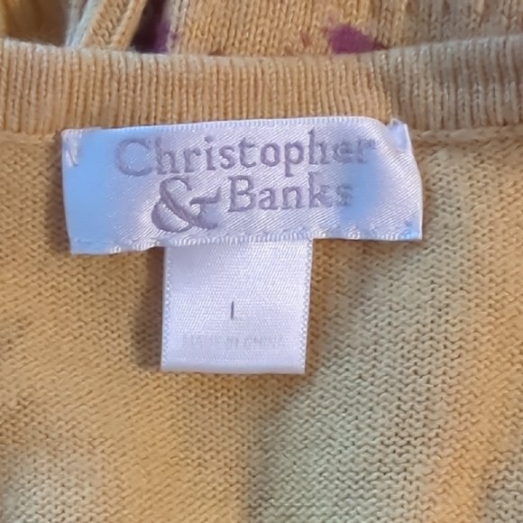 Christopher & Banks Floral Cardigan - Yellow and Purple - Picture 4 of 4